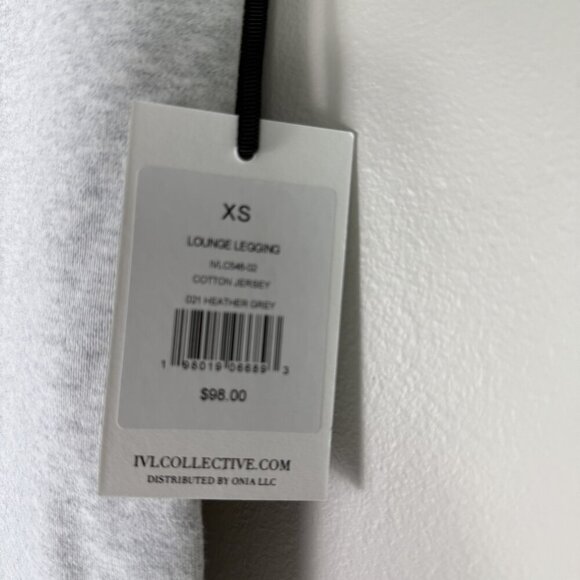 IVL Collective Lounge Legging XS Heather Grey Cotton Jersey High Rise Cozy - Picture 5 of 7